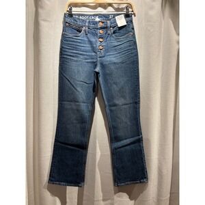 J.Crew 10 Billie Demi Boot Crop Jeans Button Fly Medium Wash 27 women new w/tags